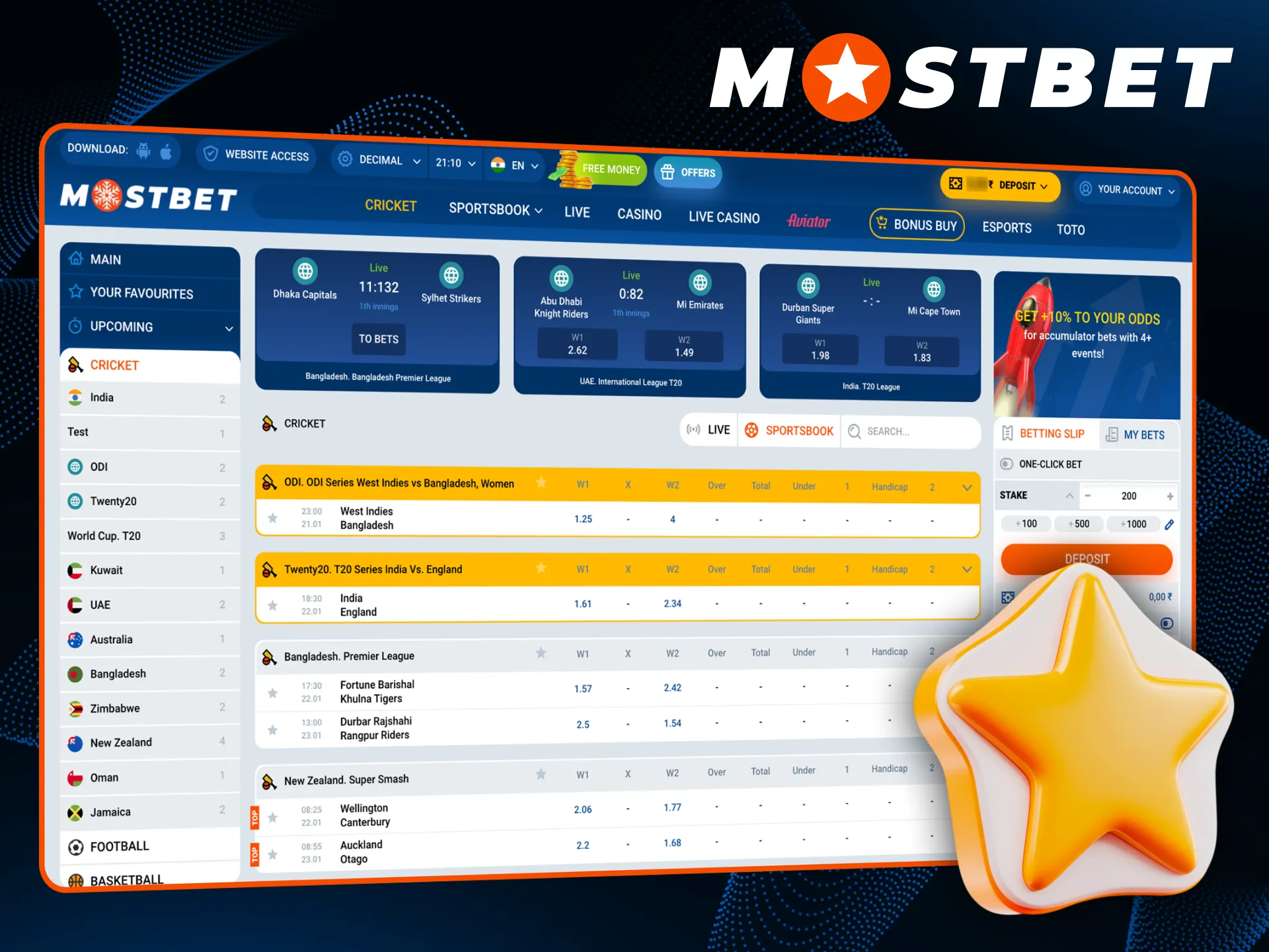 Mostbet online platform is perfect for cricket betting.