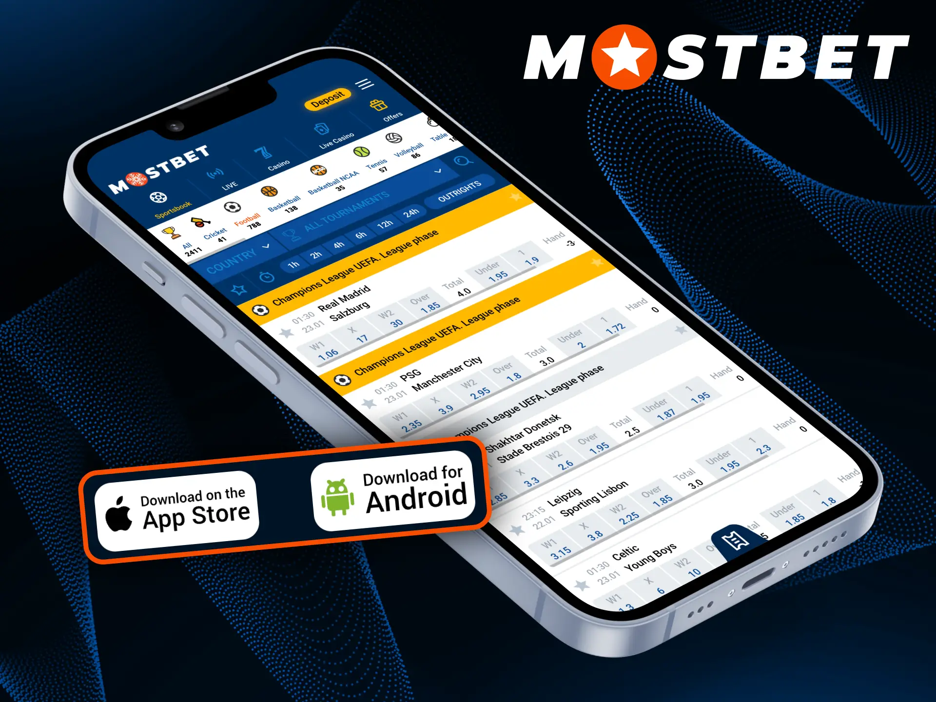 The Mostbet app is functionally used for soccer betting.