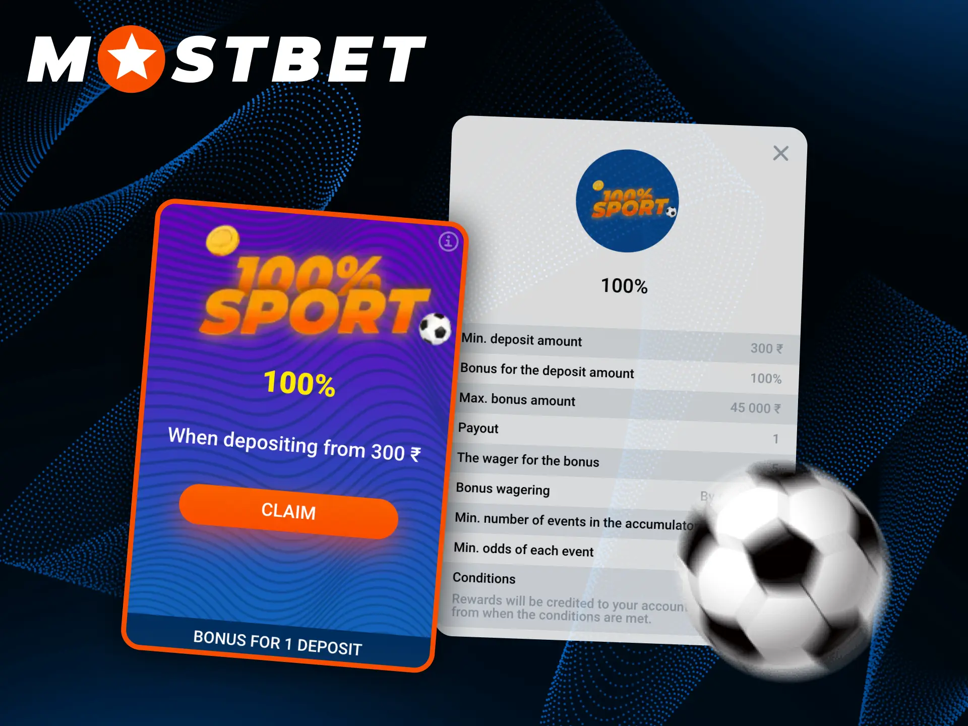 You can get a bonus for soccer betting at Mostbet.