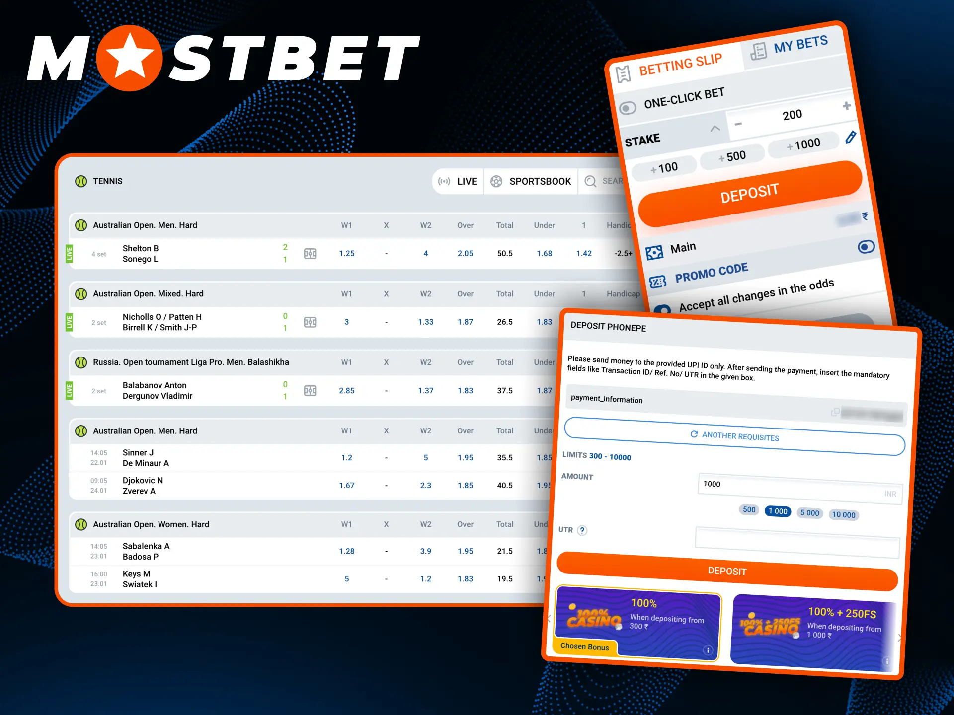 Take the following steps to start betting officially at Mostbet casino.