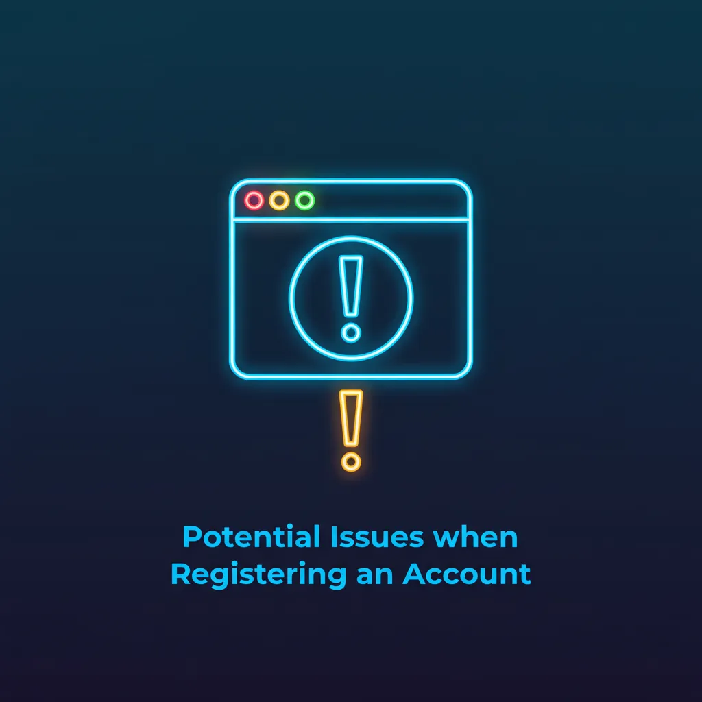 Infographic of registration issues: missing OTP, expired link, doc rejected, account exists, VPN/location.