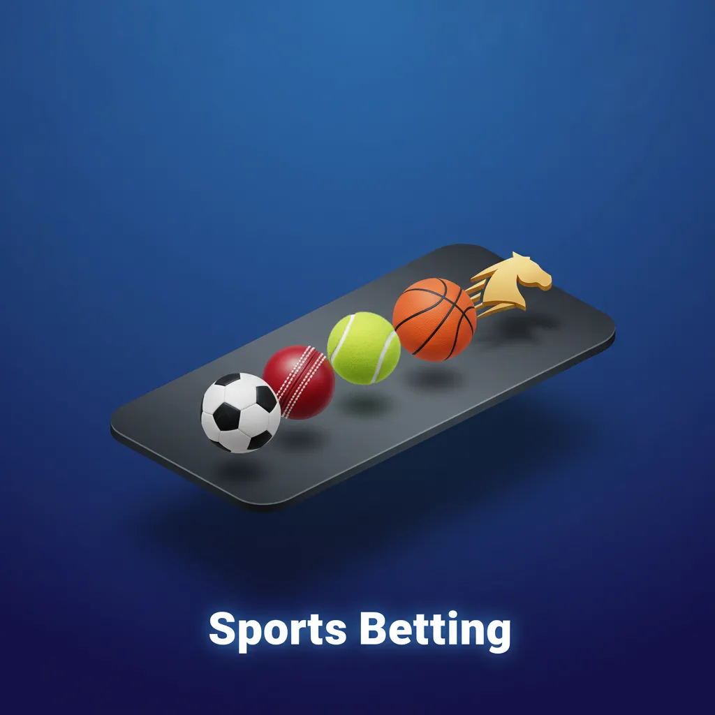 Sports betting promo showing 30+ sports: cricket, football, tennis, kabaddi, basketball, esports, with live betting.
