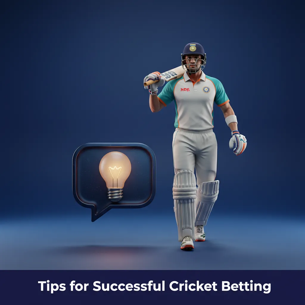 Infographic: cricket betting tips—form, weather/pitch, matchups, bankroll, pick markets, live odds, cash out.