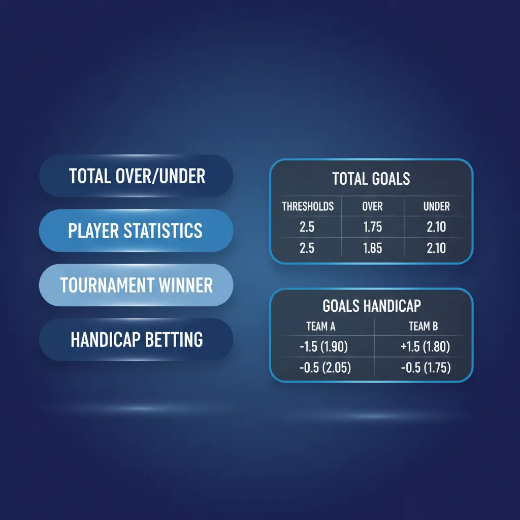 Types of bets: Single - one pick; Express - 2+ all must win; System - combos allow partial wins; mix to balance risk/return.
