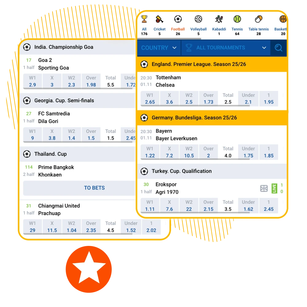 Place your soccer bets at Mostbet platform.